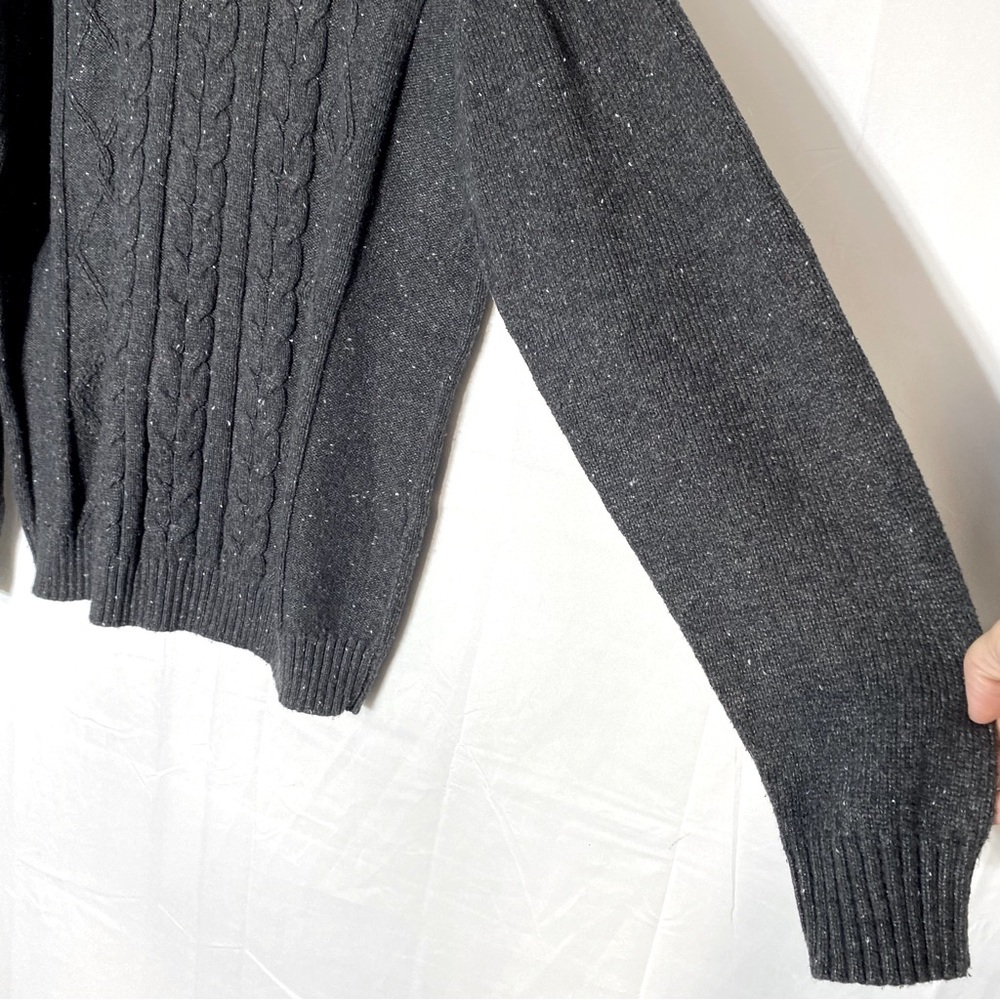 Denver Hayes Dark Grey Cable Knit Crew Neck Sweater L - Picture 14 of 16
